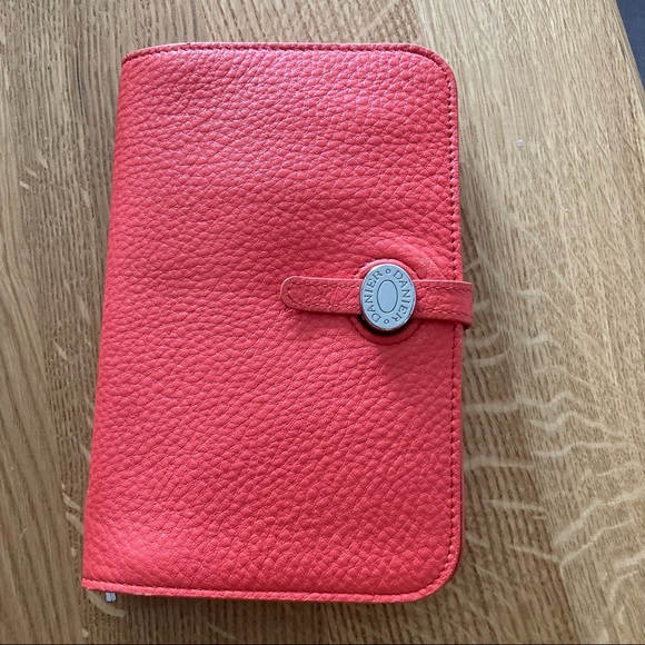👜Danier Coral Pebbled Leather Two Piece Wallet (removable card coin wallet)👜 - Picture 1 of 11